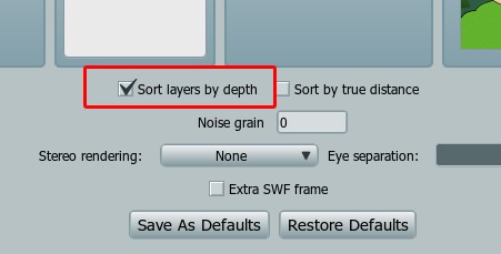 Sort layers by depth