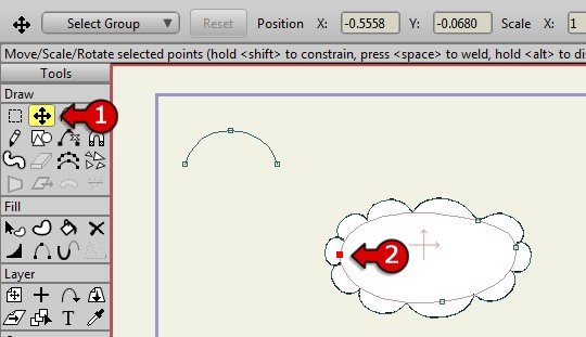 Move the points to create your cloud