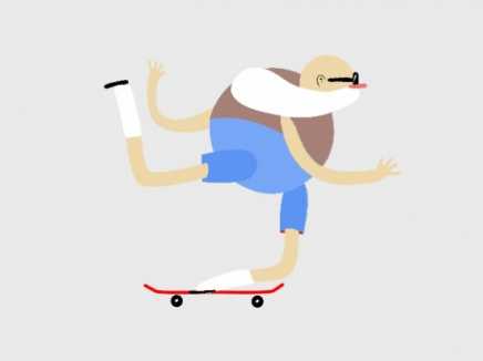 Skateboarding Old Man