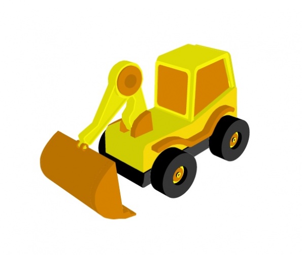 3D Toy Excavator Preview 1